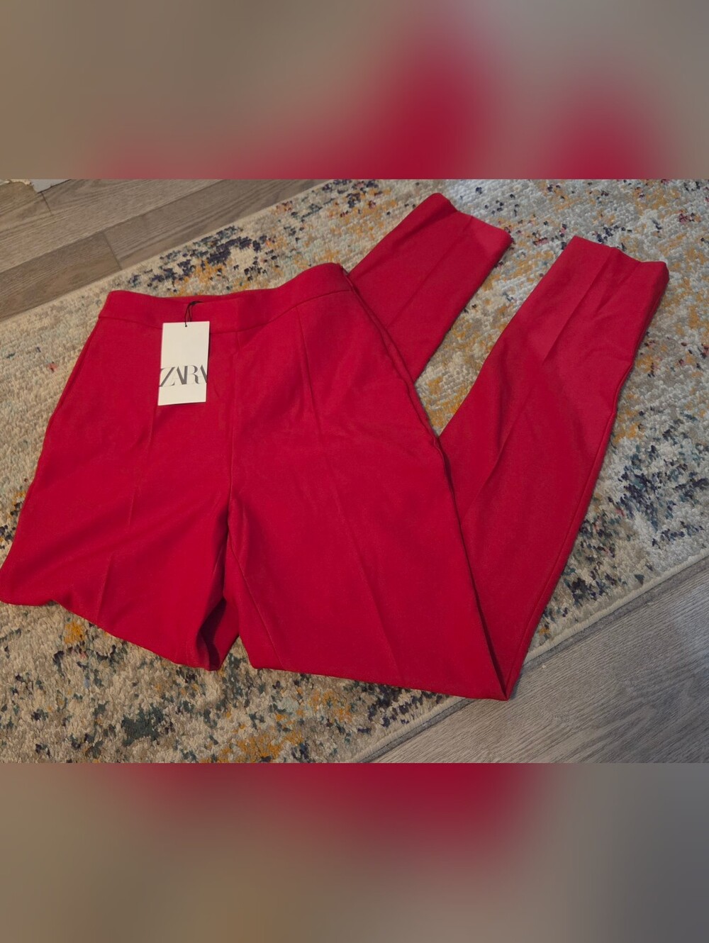 ZARA Vibrant Red Tailored Trousers